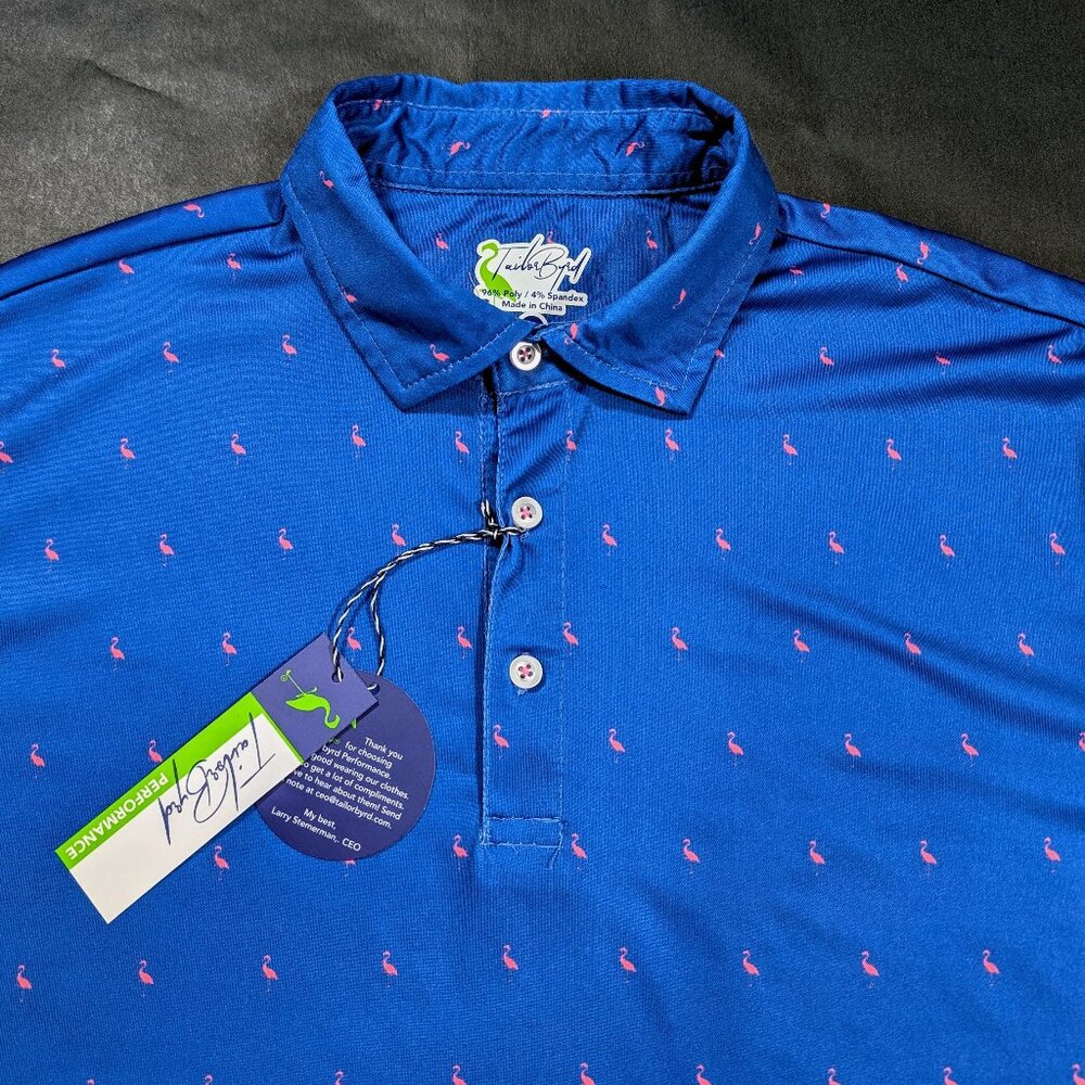 Tailorbyrd Performance Golf Polo Shirt Men's Size L Sapphire Blue